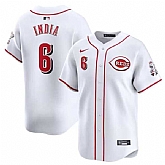 Men's Cincinnati Reds #6 Jonathan India White Home Limited Baseball Stitched Jersey Dzhi,baseball caps,new era cap wholesale,wholesale hats